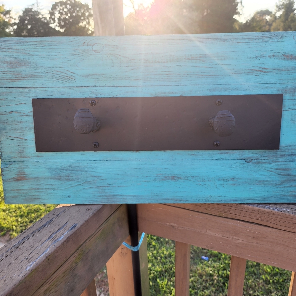 Handmade repurposed rail spike coat rack